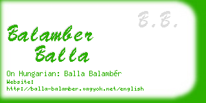 balamber balla business card