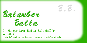 balamber balla business card